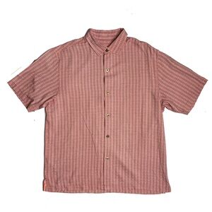 Tommy Bahama Button Down Salmon Color Shirt 100% Silk
